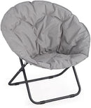 Poltrona da Giardino Pieghevole 82x35x82 cm Moon in Acciaio e Poliestere Grigio  