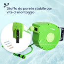 Avvolgitubo da Parete Bloccabile e Retraibile 35,5x11,5x27,5 cm Rotazione 180° in Plastica 