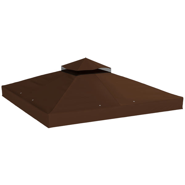sconto Copertura per Gazebo da Giardino 3x3 m UPF30+ a 2 Livelli in Poliestere Caffè