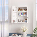 Armadietto Porta Medicinali da Parete 40x18x60 cm con 2 Chiavi e 6 Scomparti in Acciaio Laminato Bianco      