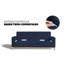 Copridivano Elasticizzato in Poliestere Dahlia Blu Scuro Varie Misure