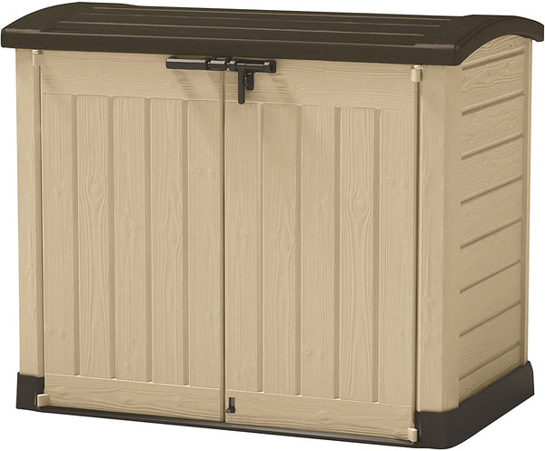 sconto Gartengeräteschrank 146 x 120 x 82 cm aus Harz Keter Store It Out Arc Beige