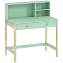 Scrivania per Bambini 5-12 Anni 90x52x105 cm con 3 Ripiani e 2 Cassetti in Legno Verde      
