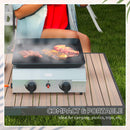 Piastra Barbecue a Gas con 2 Bruciatori Piano Antiaderente e Potenza 4.8kw Argento