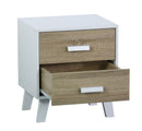 Comodino 2 Cassetti 40x34x45 cm in Pannello Truciolare Bianco/Sonoma
