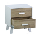Comodino 2 Cassetti 40x34x45 cm in Pannello Truciolare Bianco/Sonoma