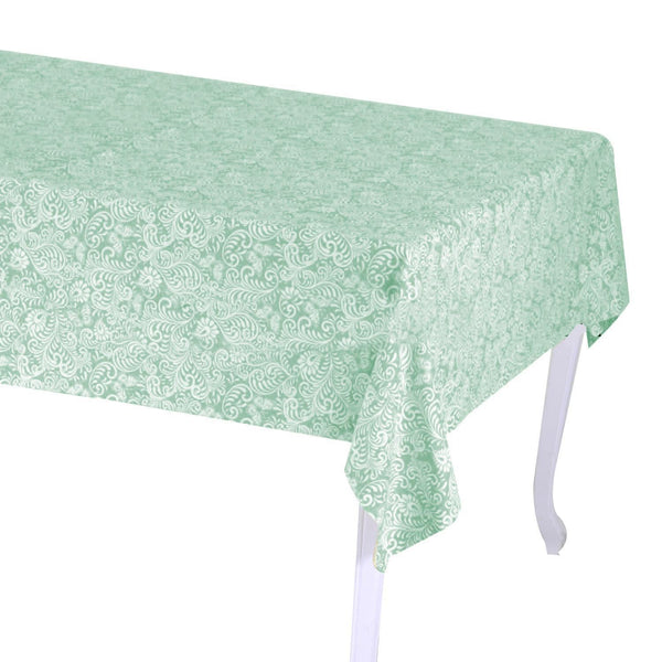 Tovaglia Rettangolare 140x240 cm in Cotone 180 GSM Flora Jaquard Verde Salvia online