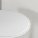 Tavolo da Bar Rotondo Ø63x67-93cm Piano Girevole 360° con Struttura in Metallo Bianco      
