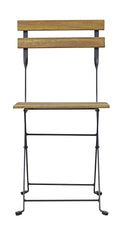 Set Tavolo e 4 Sedie da Giardino Pieghevoli Bistrò in Ferro e Legno di Acacia