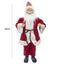 Pupazzo Babbo Natale H50 cm con Minilucciole Rosso e Crema