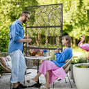 Pannello Frangivista Divisorio da Esterno Decorativo Traliccio per Piante 122x45x198 cm in Acciaio Nero 