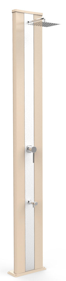 sconto Doccia Solare da Giardino 40L Miscelatore e Lavapiedi Arkema Dada S Fascia Inox Champagne Bronze