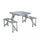 Klapptisch-Set mit 4 Campinghockern aus grauem Aluminium