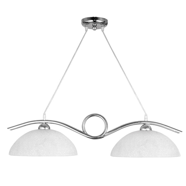 Aufhängung 2xE27 Chrom Rahmen Glas Alabaster Weiß E-Energy Cecilia acquista