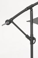 Ombrello a Braccio da Giardino 6 Stecche Ø300x235h cm Telo in Poliestere Nizza Antracite e Grigio