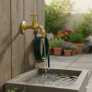 Rubinetto per Fontane in Ottone Lucido Giallo