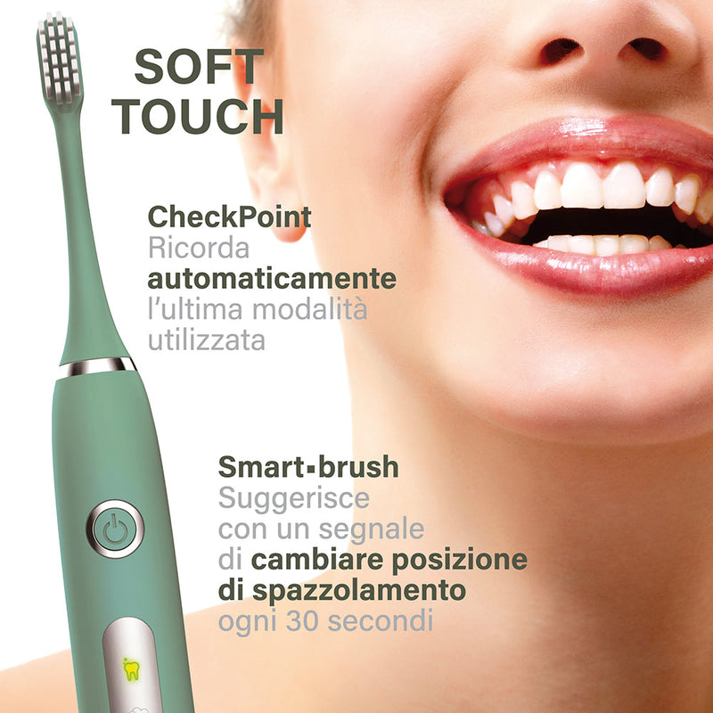 Spazzolino Sonico Elettrico Ricaricabile Kooper Identity Verde