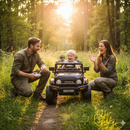 Macchina Elettrica per Bambini Fuoristrada Toyota Fj Cruiser 12V Telecomando Ruote in Gomma e Sedile in Pelle Nero e Mimetico