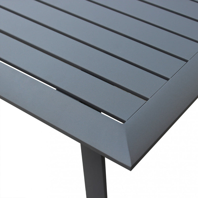 Set Salotto da Giardino Divano 2 Poltrone e Tavolino in Alluminio Antracite