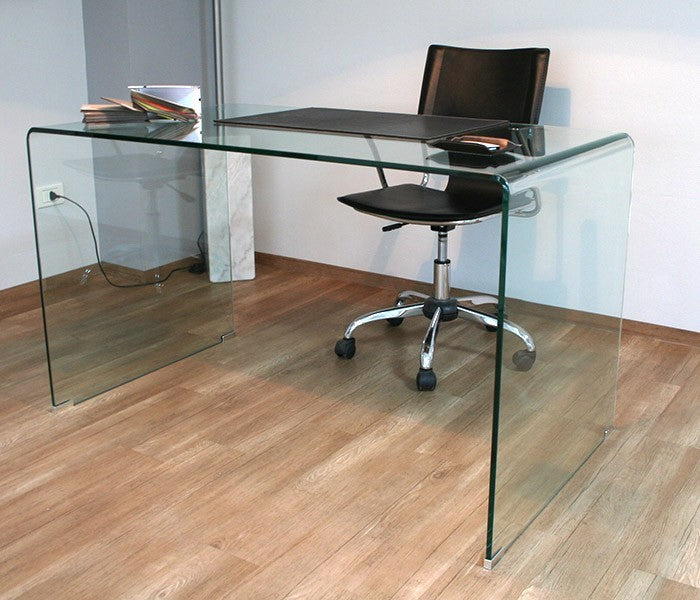 Scrivania in Vetro H74x70x120cm Glassy Trasparente 