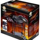 Barbecue a Carbone 102x46x95 cm con Coperchio e Griglia 46 cm con Ripiani in Legno Struttura in Acciaio Nero      
