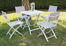 Sedia da Giardino Georgia Pieghevole 58x46x85 h cm in Textilene Bianco