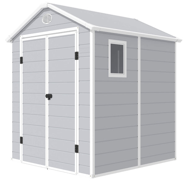 Kunststoff-Gartenkastenhaus 190 x 192 x 226 cm Grau sconto