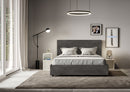 Letto Matrimoniale con Alzata Comoda Imbottito in Microfibra Mika Grigio Varie Misure