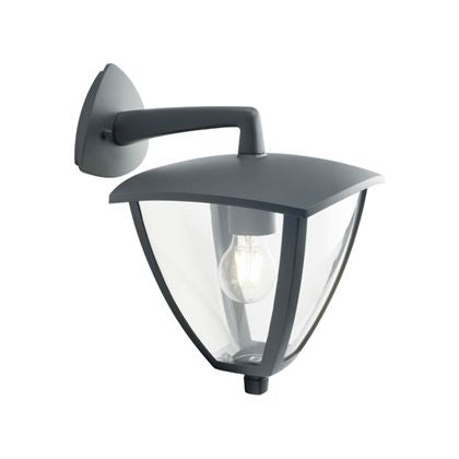 Niedrige E27-Wandleuchte für den Außenbereich aus grauem Sovil-Aluminium sconto