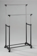 Stender Doppio in Metallo Cromato Nero 81x43x160 cm Transat Duo Nero Cromo