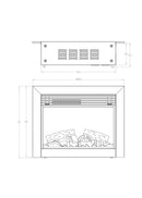 Camino Elettrico da Incasso 65,4x81,6x23,2 cm Effetto Fiamma 1950W Richi Nero
