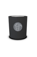 Pattumiera a Bidone con Coperchio Basculante Ø35x40 cm 4 Scomparti 38 L Totali in Metallo Verniciato Nero 
