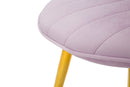Set 2 Sedie Imbottite 52x48x78 cm in Tessuto Velluto Flex Rosa e Oro