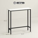 Consolle da Ingresso 75x24x76 cm Piano Effetto Marmo in Legno e Acciaio Bianco e Nero  