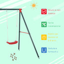 Altalena Doppia Altalena da Giardino 239x156x180 cm per Bambini 3+ Anni in Metallo e PE Verde Rosso      