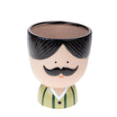 Set 2 Vasi Testa con Baffi Ø 12,5 H 14 cm