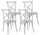 Set mit 4 Stühlen 88 x 44 x 49 cm aus weißem Polypropylen