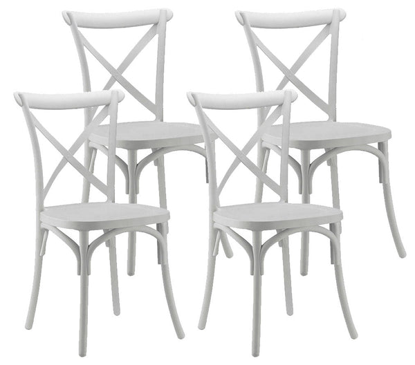sconto Set mit 4 Stühlen 88 x 44 x 49 cm aus weißem Polypropylen
