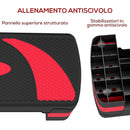 Step Fitness da Aerobica 80x31x10-15-20 cm Regolabile su 3 Altezze in Plastica Rosso e Nero      