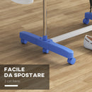 Stendino Verticale 3 Ripiani Regolabili 142x55x152 cm in Acciaio e Plastica Blu e Argento  