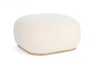 Pouf Ø 68,5x36 cm Cozy Japandi in Tessuto Bianco