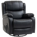Poltrona Relax Reclinabile 87x97X100 cm con 8 Punti Massaggianti Riscaldanti e Poggiapiedi Nero