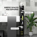 Mobile a Colonna da Bagno 15x17x120 cm Design Compatto Salvaspazio Nero  