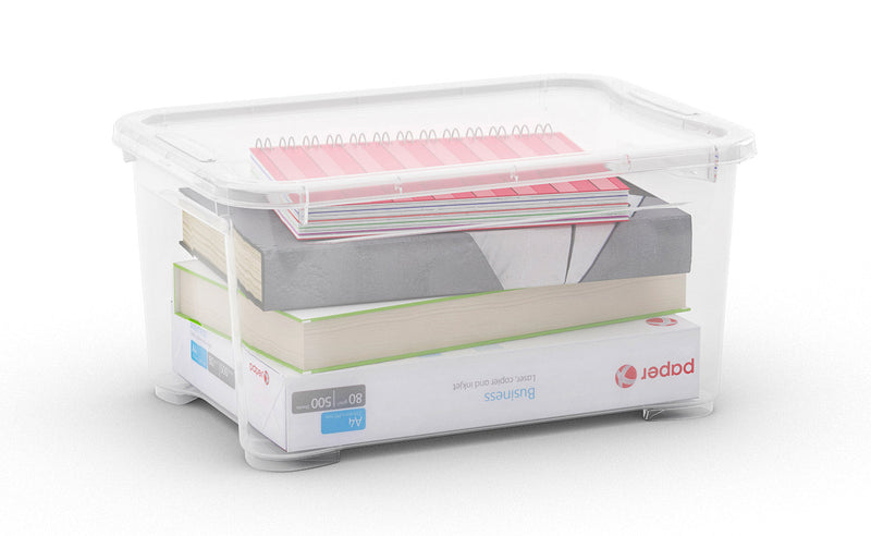 Set 5 Contenitori Rettangolari 38x26x19 cm in Plastica Keter T Box XS Trasparente