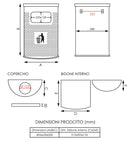 Cestino Gettacarte Posacenere da Parete 40,5x62x20 cm in Acciaio 15L per Interno Esterno