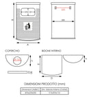 Cestino Gettacarte Posacenere da Parete 40,5x62x20 cm in Acciaio 15L per Interno Esterno