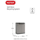 Armadio per Raccolta Differenziata 68x39x85 cm Keter Split Cabinet Basic Grigio