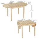 Tavolo Allungabile a Ribalta 140x70x75 cm per 4-6 Persone in Legno di Pino   