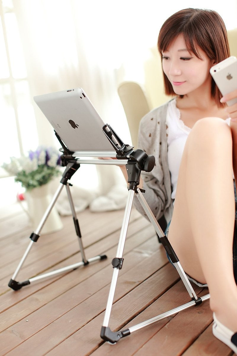 Supporto pieghevole regolabile ultra-leggero treppiede per tablet e smarphone