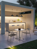 Tavolo da Bar da Giardino 70x70x74h cm in Alluminio e HPL Claret Wall  